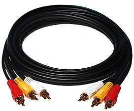 6 ft. 3-in-1 Composite RCA Audio/Video Cable