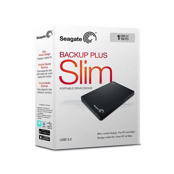 Seagate Backup Plus Slim 1TB Portable External Hard Drive 3.0
